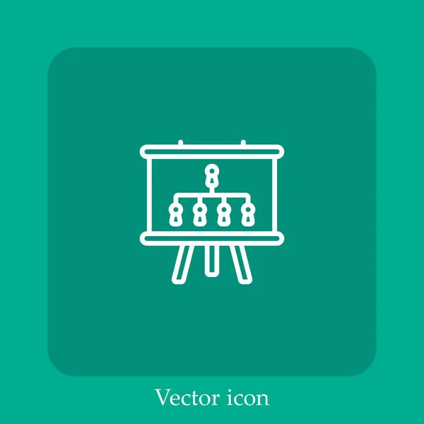 Icône Vectorielle Hiérarchique Icône Linéaire Ligne Avec Trait Modifiable — Image vectorielle