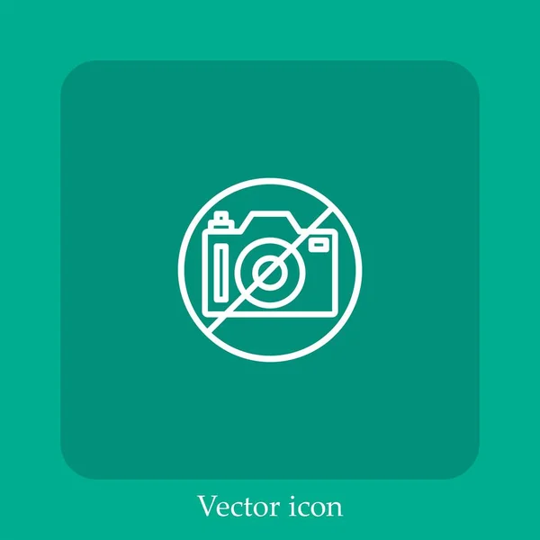 Nenhum Ícone Vetor Foto Linear Icon Line Com Curso Editável — Vetor de Stock