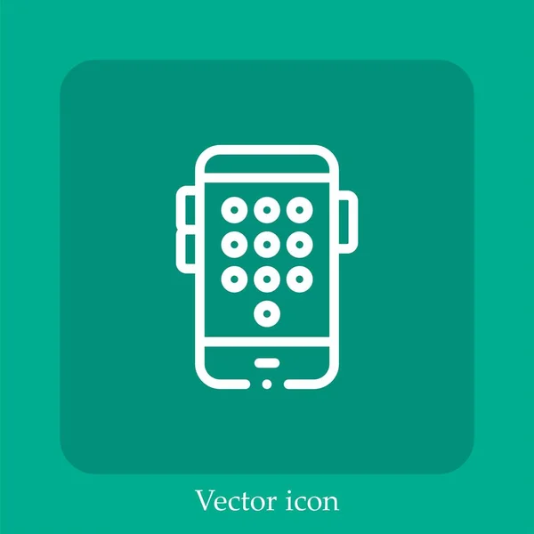 Ícone Vetor Telefone Linear Icon Line Com Curso Editável — Vetor de Stock
