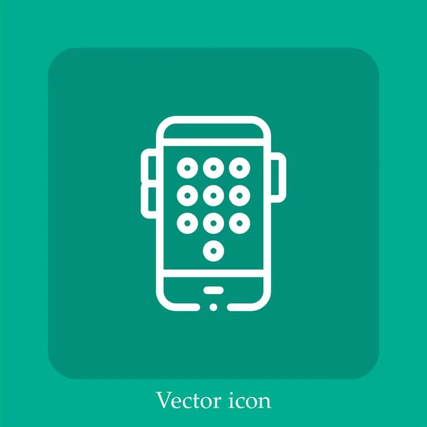 Icono Del Vector Del Teléfono Icon Line Lineal Con Carrera — Vector de stock