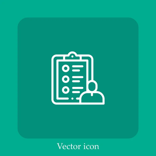 Icono Vector Planificación Icon Line Lineal Con Carrera Editable — Vector de stock