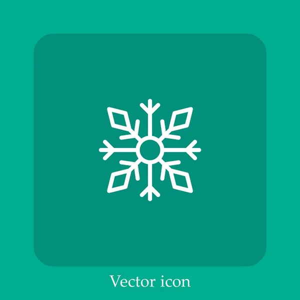 Copo Nieve Icono Vector Icon Line Lineal Con Carrera Editable — Archivo Imágenes Vectoriales