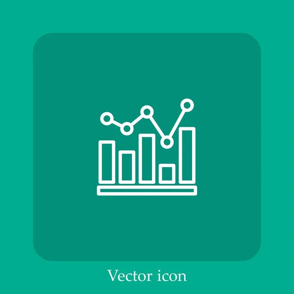 Stats Vector Icon Linear Icon Line Editable Stroke — Stock Vector