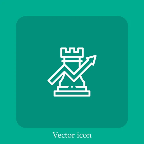 Icône Vectorielle Stratégie Icône Linéaire Ligne Avec Trait Modifiable — Image vectorielle