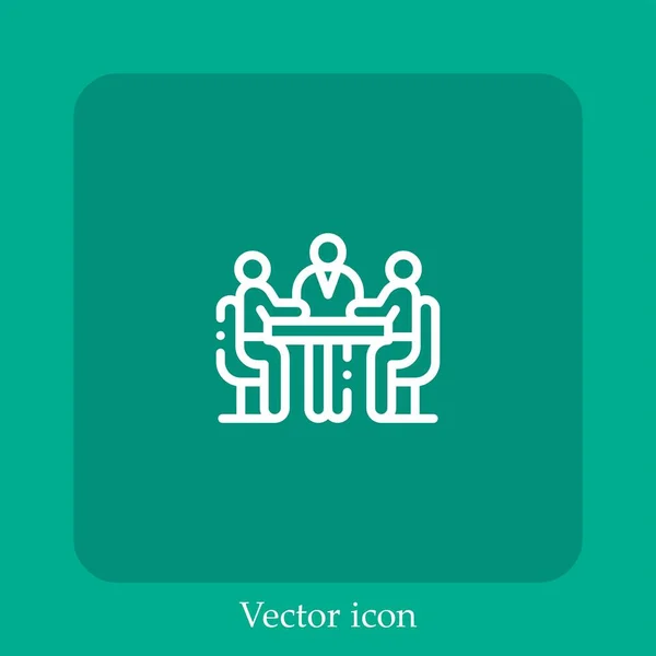 Teamwork Vektor Symbol Lineare Icon Line Mit Editierbarem Strich — Stockvektor