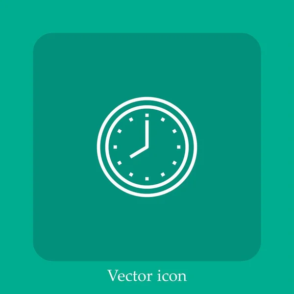 Ícone Vetor Tempo Linear Icon Line Com Curso Editável — Vetor de Stock