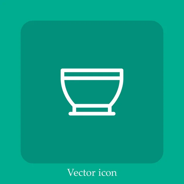 Schüssel Vektor Symbol Lineare Icon Line Mit Editierbarem Strich — Stockvektor