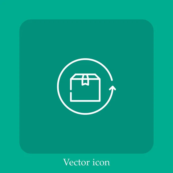 Icône Vectorielle Boîte Icône Linéaire Ligne Avec Course Modifiable — Image vectorielle