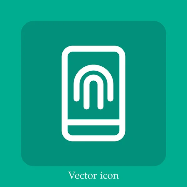 Icône Vectorielle Téléphone Portable Icône Linéaire Ligne Avec Course Modifiable — Image vectorielle