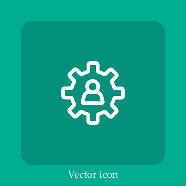 Rueda Dentada Icono Vectorial Icon Line Lineal Con Carrera Editable — Vector de stock