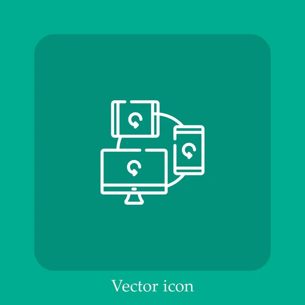 Dispositivos Icono Vectorial Icon Line Lineal Con Carrera Editable — Vector de stock