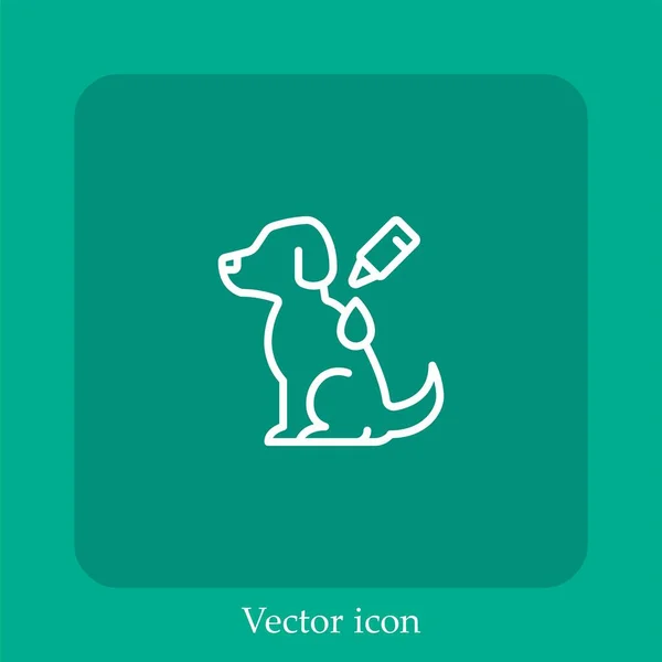 Icône Vectorielle Chien Icône Linéaire Ligne Avec Trait Modifiable — Image vectorielle