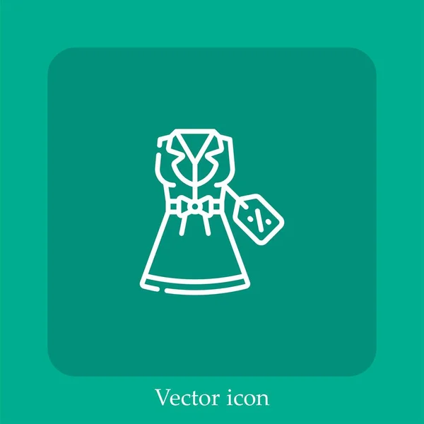 Kleid Vektor Symbol Lineare Icon Line Mit Editierbarem Strich — Stockvektor