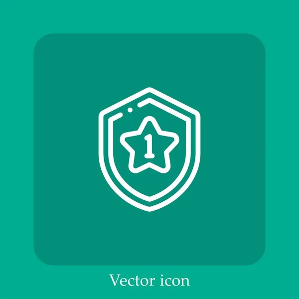 Primeiro Lugar Ícone Vetor Linear Icon Line Com Curso Editável — Vetor de Stock