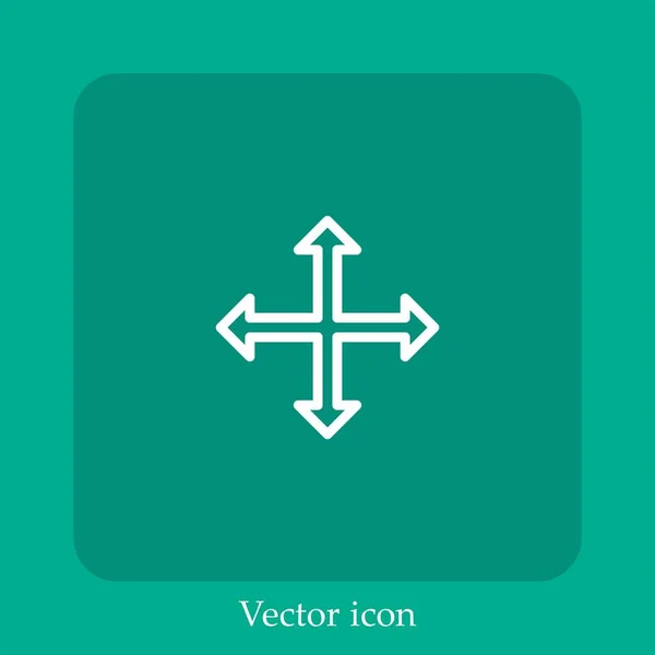 Mover Ícone Vetorial Linear Icon Line Com Curso Editável — Vetor de Stock