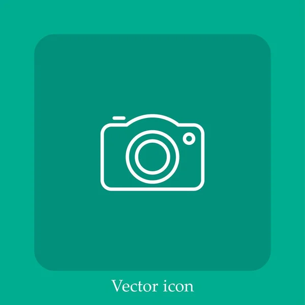 Icono Vector Fotografía Icono Lineal Línea Con Carrera Editable — Vector de stock