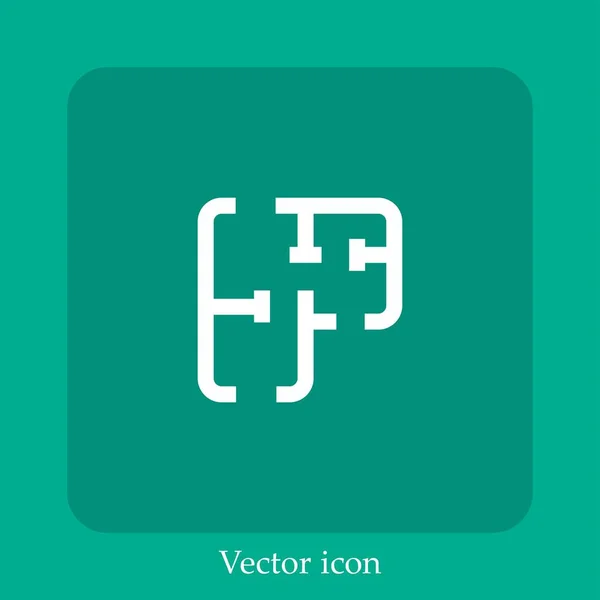 Icono Vector Plano Icon Line Lineal Con Carrera Editable — Vector de stock