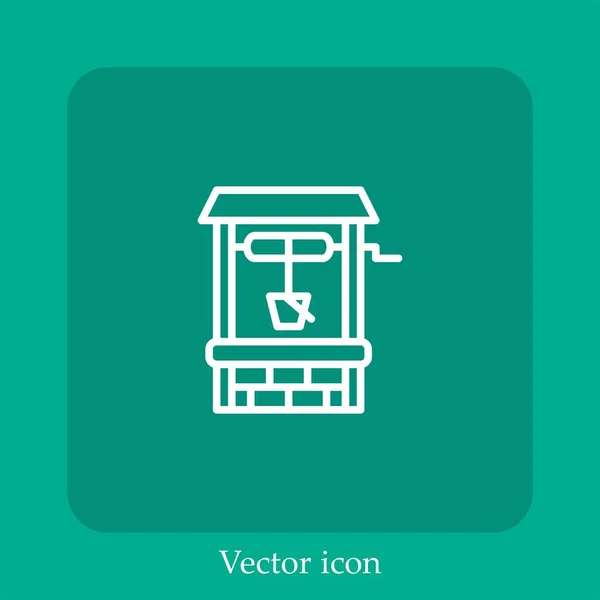 Estanque Icono Vector Icon Line Lineal Con Carrera Editable — Vector de stock