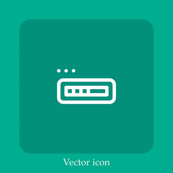 Ícone Vetorial Progresso Linear Icon Line Com Curso Editável — Vetor de Stock