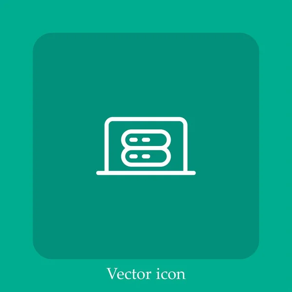 Ícone Vetor Servidor Linear Icon Line Com Curso Editável — Vetor de Stock