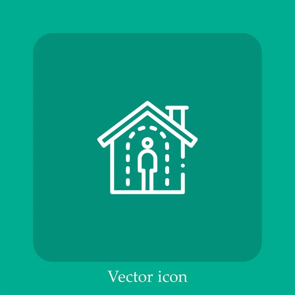 Icône Vectorielle Distance Sociale Icône Linéaire Ligne Avec Trait Modifiable — Image vectorielle