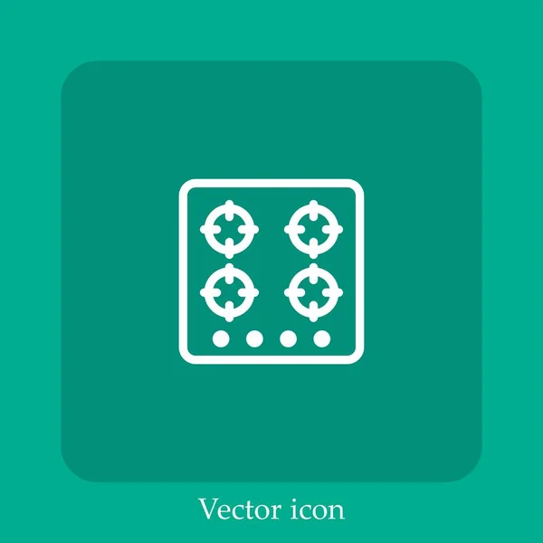 Icono Vector Estufa Icon Line Lineal Con Carrera Editable — Archivo Imágenes Vectoriales