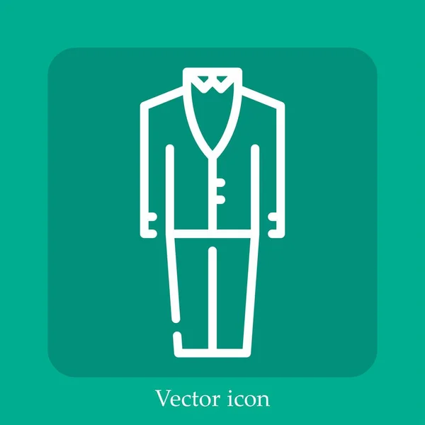 Suit Vector Icon Linear Icon Line Editable Stroke — Stock Vector