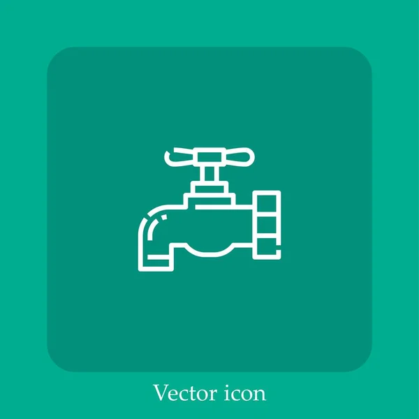 Icône Vectorielle Robinet Icône Linéaire Ligne Avec Course Modifiable — Image vectorielle