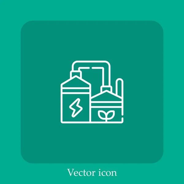 Biogas Vector Icon Linear Icon Line Editable Stroke — Stock Vector