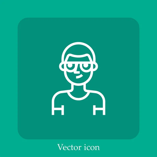 Niño Icono Vector Icon Line Lineal Con Carrera Editable — Vector de stock