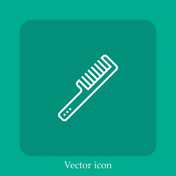 Peine Icono Vector Icon Line Lineal Con Carrera Editable — Vector de stock