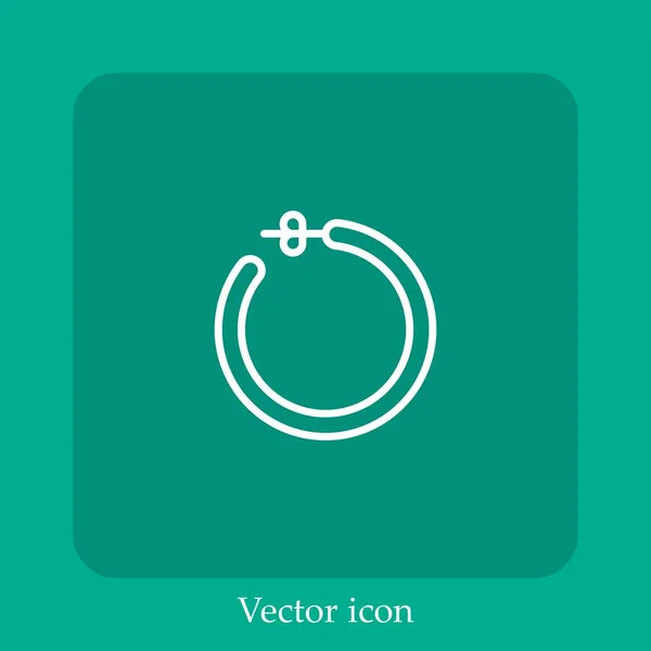 Icono Vector Aro Icon Line Lineal Con Carrera Editable — Vector de stock