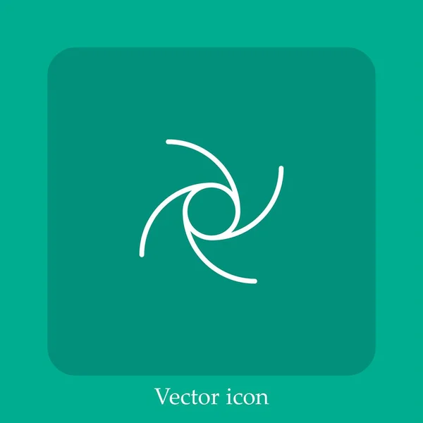 Icono Vector Huracán Icon Line Lineal Con Carrera Editable — Vector de stock