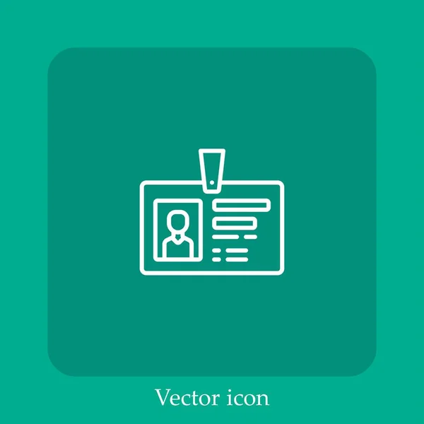 Ícone Vetor Cartão Linear Icon Line Com Curso Editável — Vetor de Stock