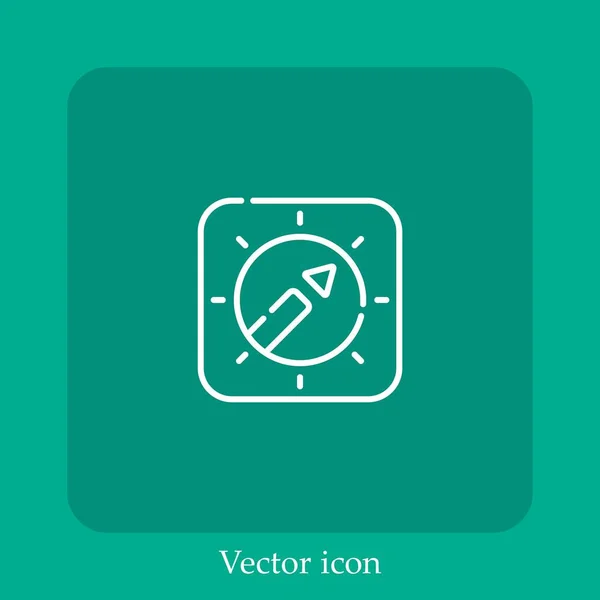 Kitchen Timer Vector Icon Linear Icon Line Editable Stroke — Stock Vector