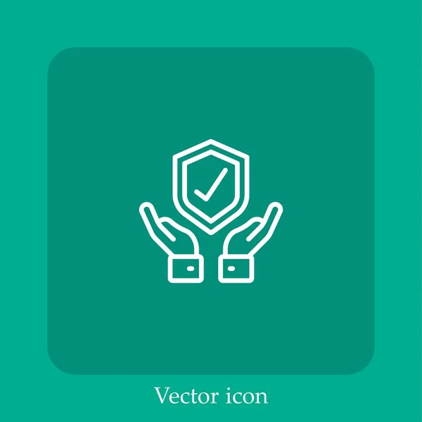 Ícone Vetor Seguro Vida Linear Icon Line Com Curso Editável — Vetor de Stock