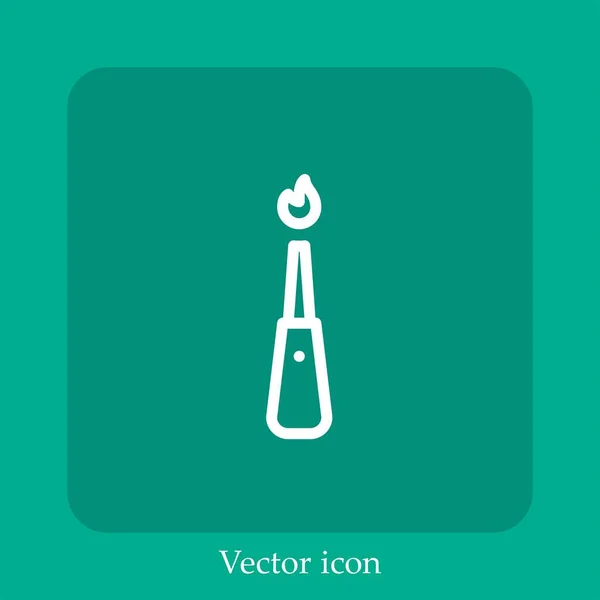 Icono Vector Más Ligero Icon Line Lineal Con Carrera Editable — Vector de stock