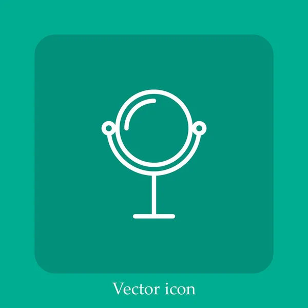 Icona Vettoriale Specchio Icon Line Lineare Con Tratto Modificabile — Vettoriale Stock