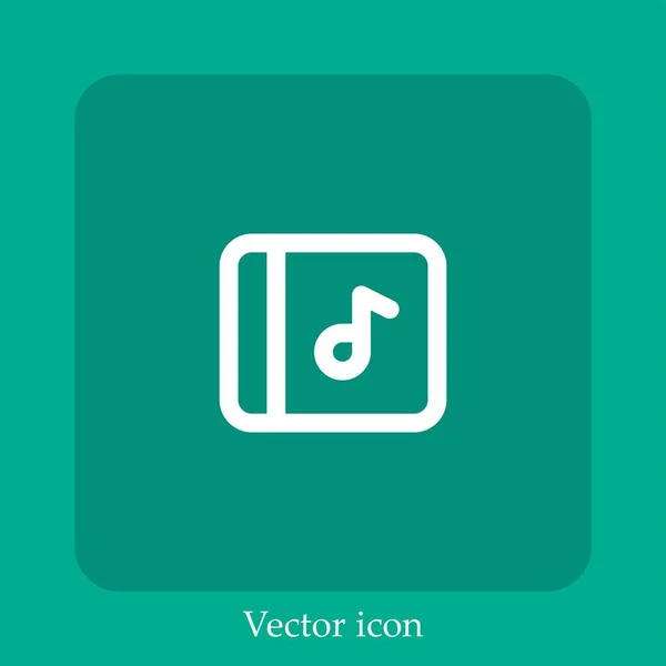 Álbum Música Icono Vectorial Icon Line Lineal Con Movimiento Editable — Vector de stock