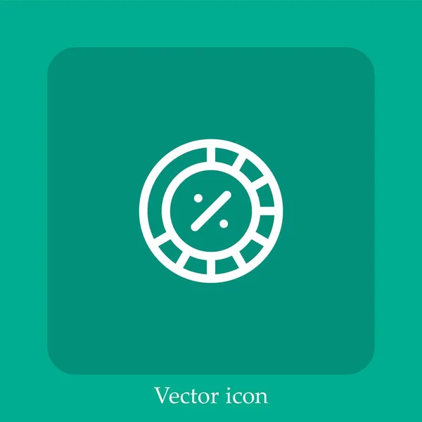 Ícone Vetorial Progresso Linear Icon Line Com Curso Editável — Vetor de Stock