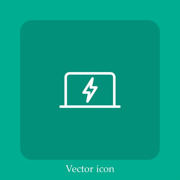 Icono Del Vector Del Interruptor Alimentación Icon Line Lineal Con — Vector de stock