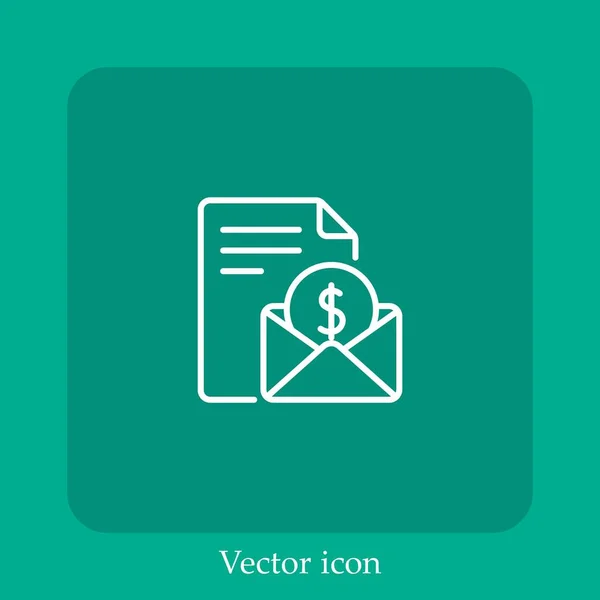 Icono Vector Salarial Icon Line Lineal Con Carrera Editable — Vector de stock