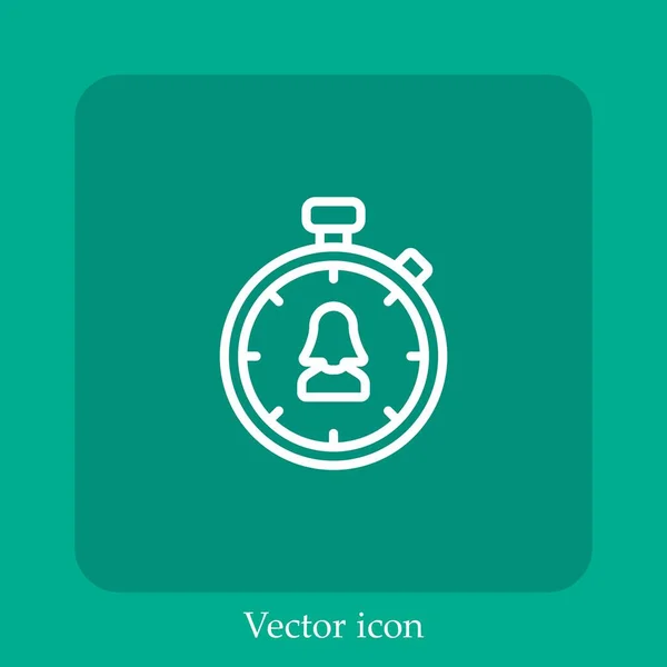 Stoppuhr Vektor Symbol Lineare Symbol Linie Mit Editierbarem Strich — Stockvektor