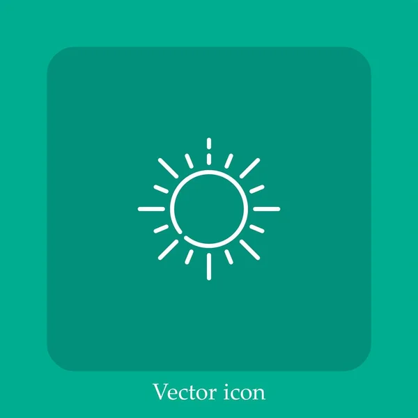 Sonnenvektorsymbol Linear Icon Line Mit Editierbarem Strich — Stockvektor