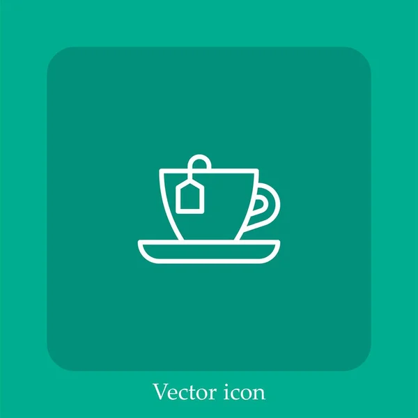 Taza Icono Vector Icon Line Lineal Con Carrera Editable — Vector de stock