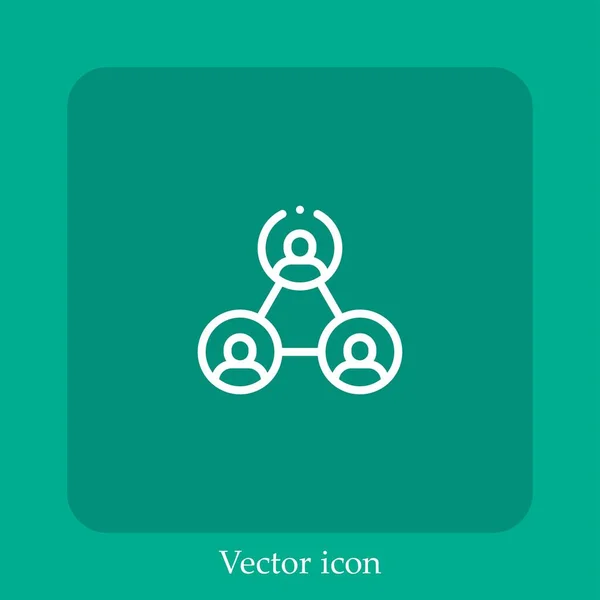 Icône Vectorielle Équipe Icône Linéaire Ligne Avec Trait Modifiable — Image vectorielle