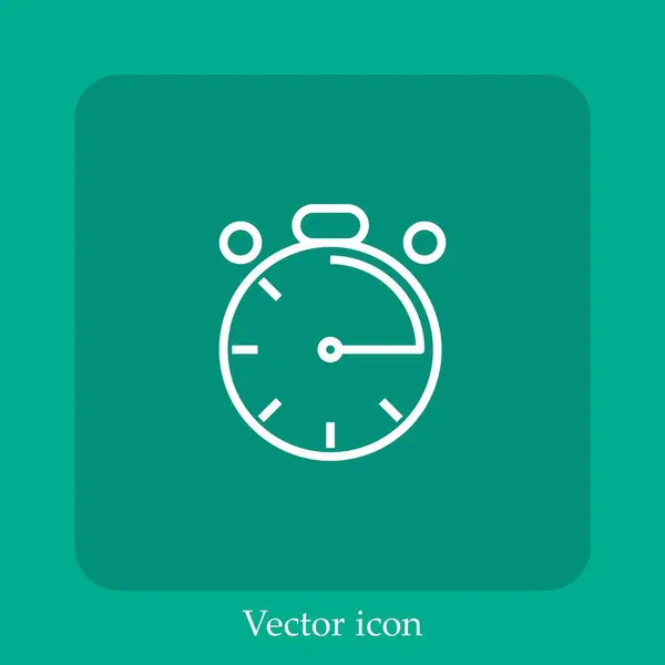 Ícone Vetor Tempo Linear Icon Line Com Curso Editável — Vetor de Stock