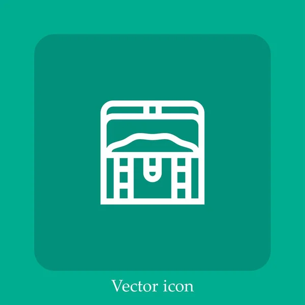 Icône Vectorielle Trésor Icône Linéaire Ligne Avec Course Modifiable — Image vectorielle