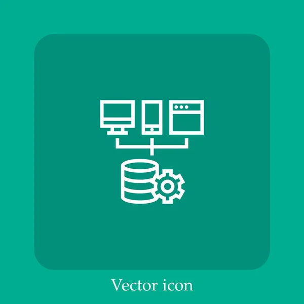 Icono Del Vector Web Icon Line Lineal Con Carrera Editable — Vector de stock