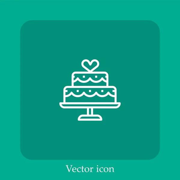 Hochzeitstorte Vektor Symbol Lineare Icon Line Mit Editierbarem Strich — Stockvektor